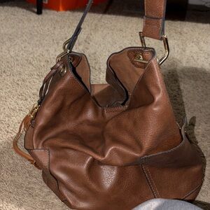 Chic Brown Leather Shoulder Bag